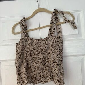 NWT - American Eagle Outfitters Brown Tan Smocked Tank Top